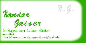 nandor gaiser business card